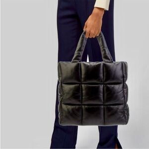 Stand Studio Black Quilted Tote Bag